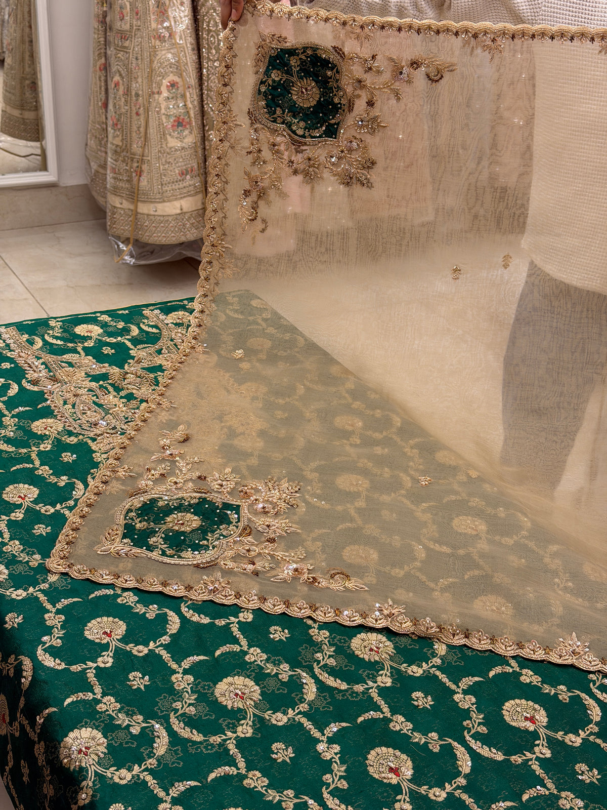 Zarq-e-Mehfil – Royal Zardozi Embroidered Silk Ensemble