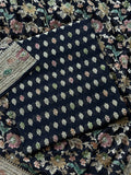 Midnight Noir Pure Banarasi Khaddi Unstitched Suit