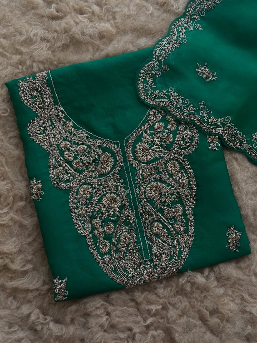 Classic Zari Embroidered Suit