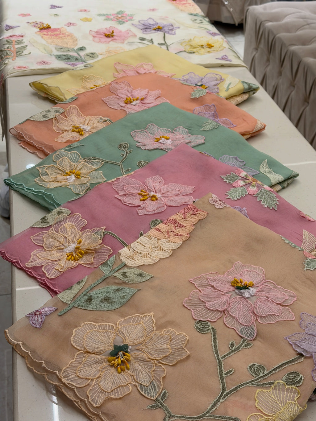 Spring Blossom Organza Formal Suit