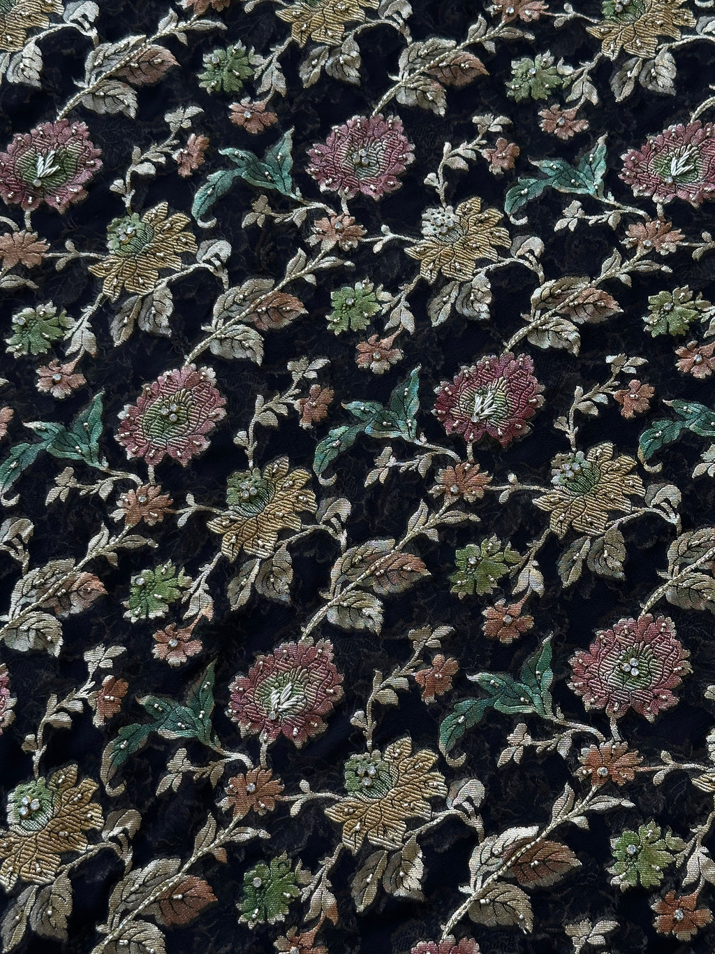 Midnight Noir Pure Banarasi Khaddi Unstitched Suit