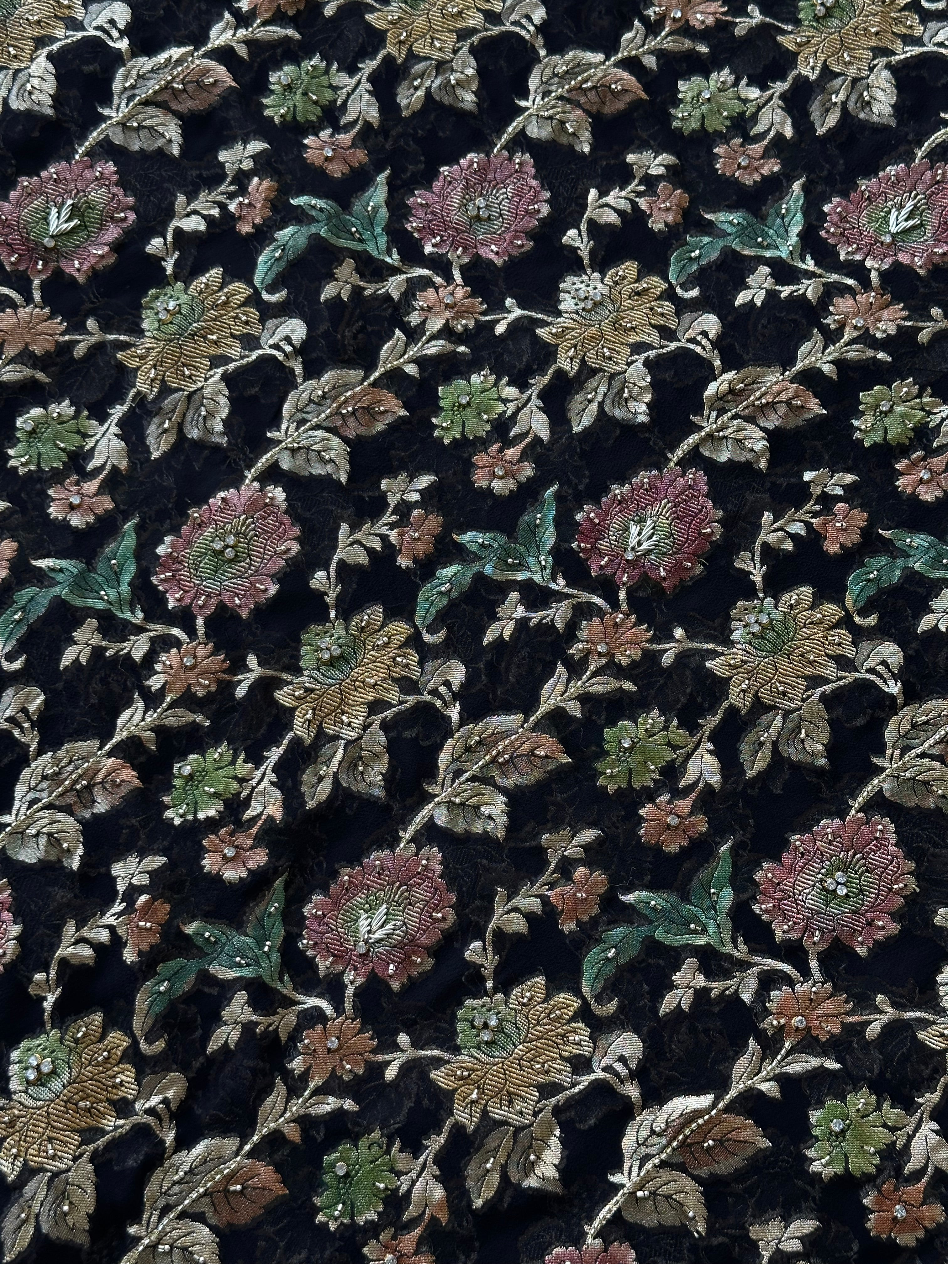 Midnight Noir Pure Banarasi Khaddi Unstitched Suit