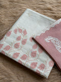 Everyday Elegance Pure Mull Chanderi Suit with Subtle Floral Work