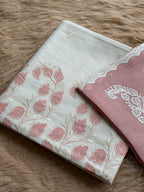 Everyday Elegance Pure Mull Chanderi Suit with Subtle Floral Work