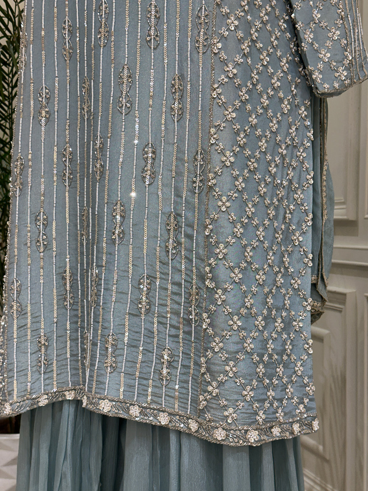 Noor-e-Simra Tissue Silk Gharara Set
