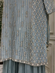 Noor-e-Simra Tissue Silk Gharara Set