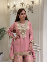 Noor-e-Raahat Tissue Silk Sharara Set