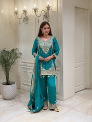 Noor-e-Sahar Organza Shalwar Set