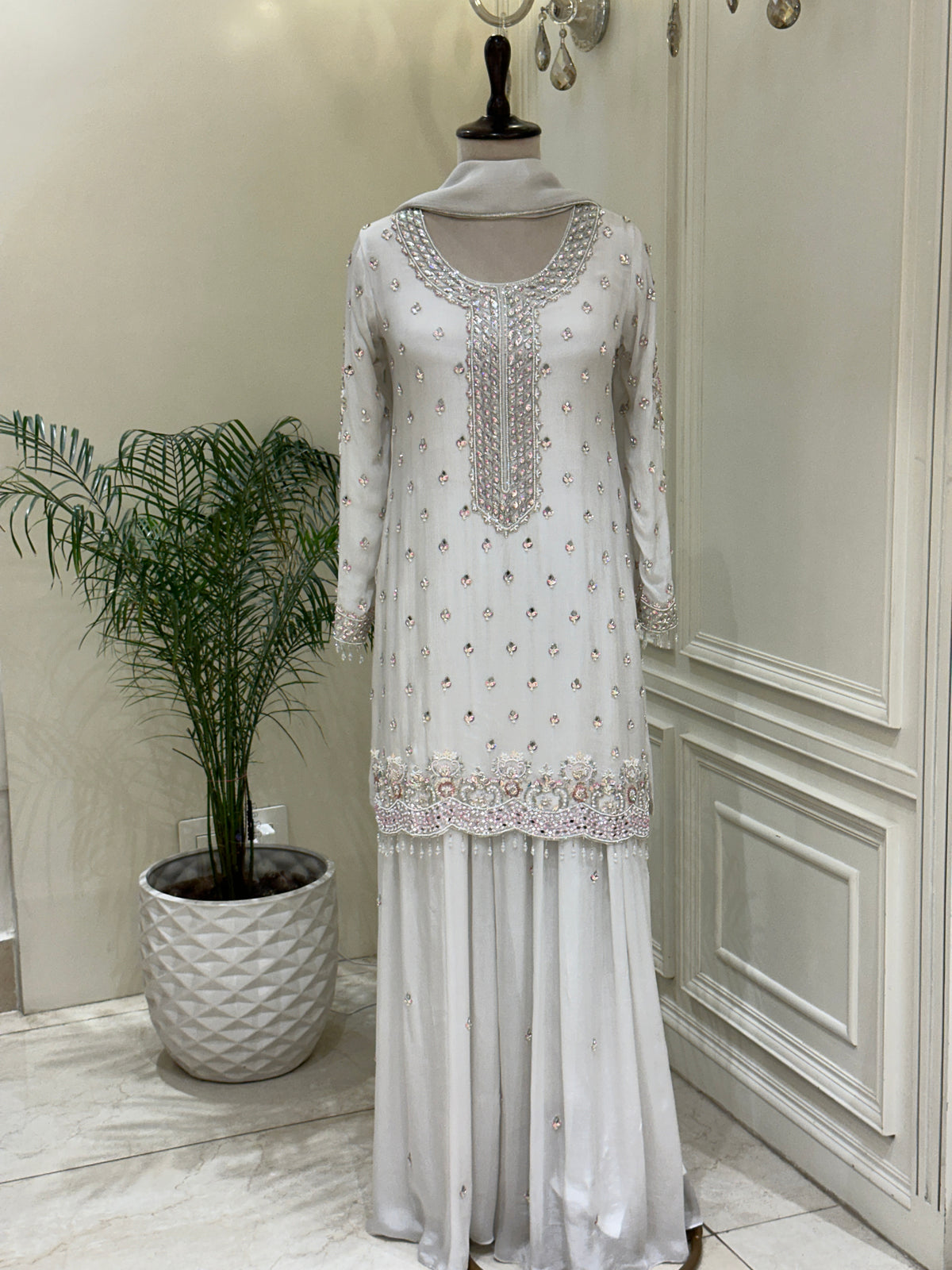 Noor-e-Safiya Chinon Sharara Set