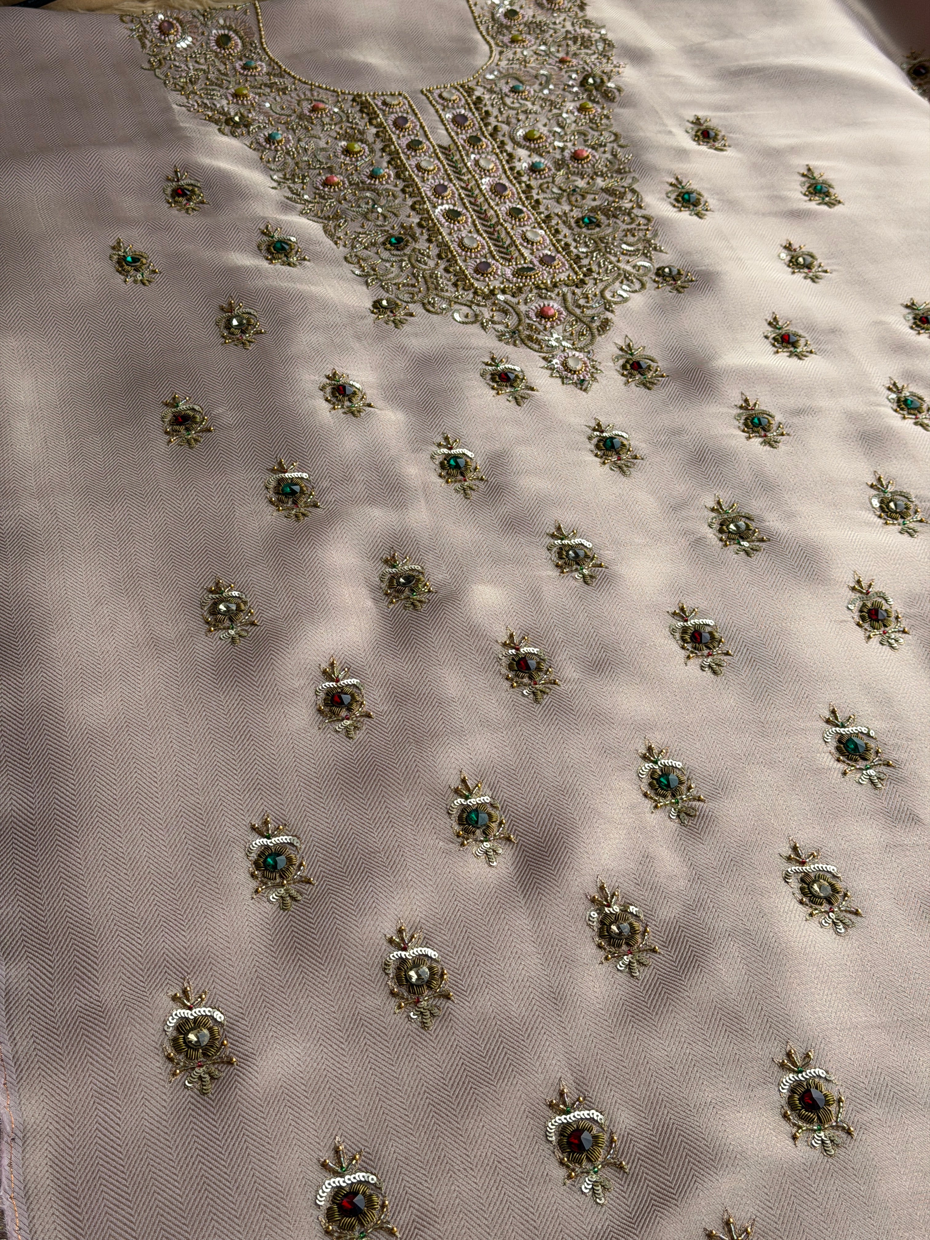 Premium Designer Suit with Intricate Handwork & Jewel Accents