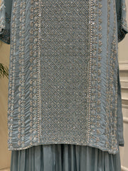Noor-e-Firoza Chinon Zardozi Gharara Set