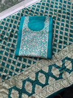 Pure Silk Khaddi Embroidered Suit with Banarasi Gharchola Dupatta