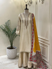 Noor-e-Zarmina Raw Silk Sharara Set