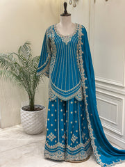 Noor-e-Safiya Chinon Sharara Set