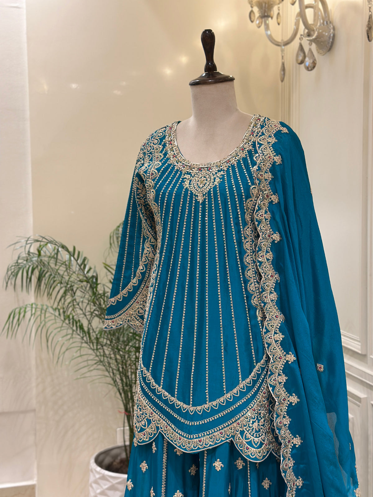 Noor-e-Safiya Chinon Sharara Set