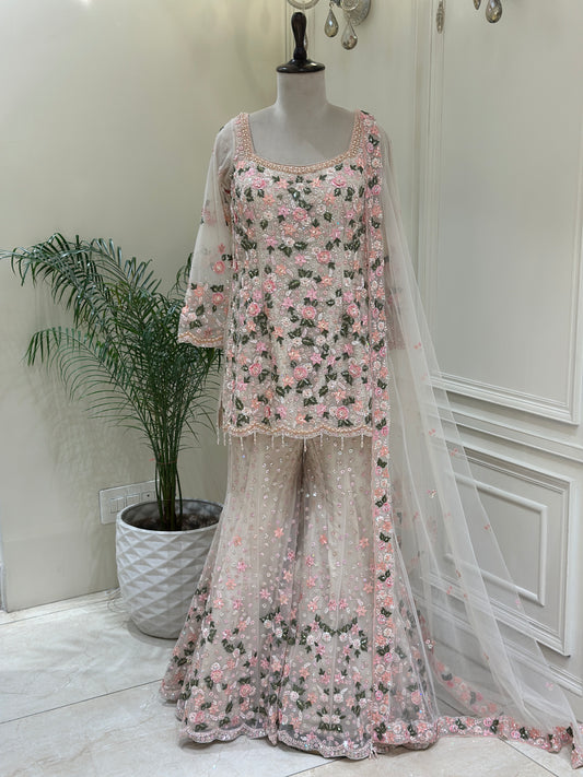 Noor-e-Gulrukh Net Sharara Set