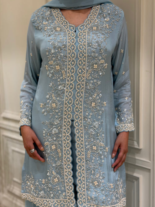 Noor-e-Aab Chinon Chiffon Sharara Set