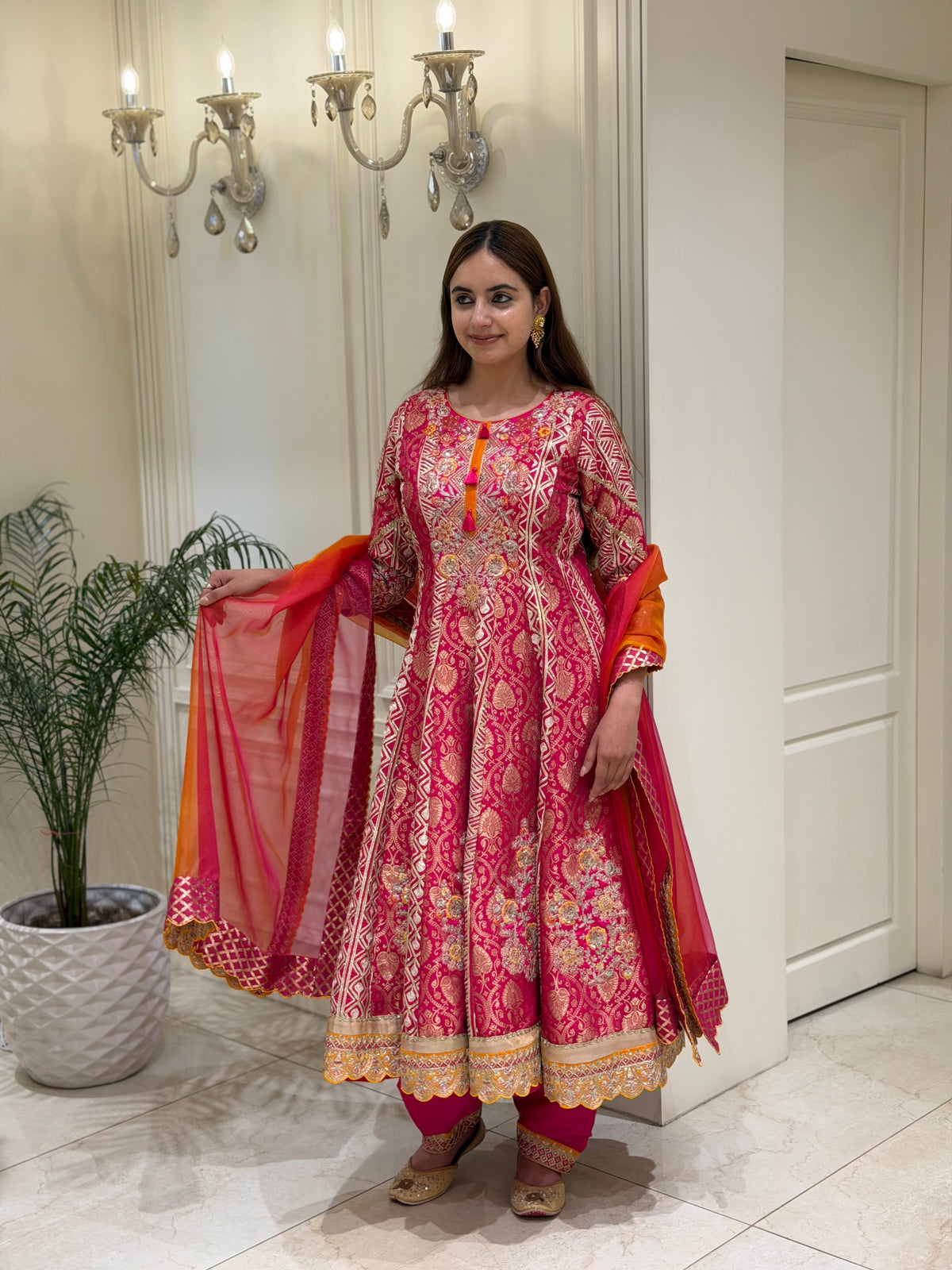 Noor-e-Zareefa Upada Silk Anarkali Set
