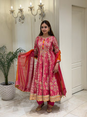 Noor-e-Zareefa Upada Silk Anarkali Set