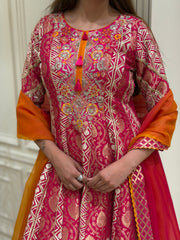 Noor-e-Zareefa Upada Silk Anarkali Set