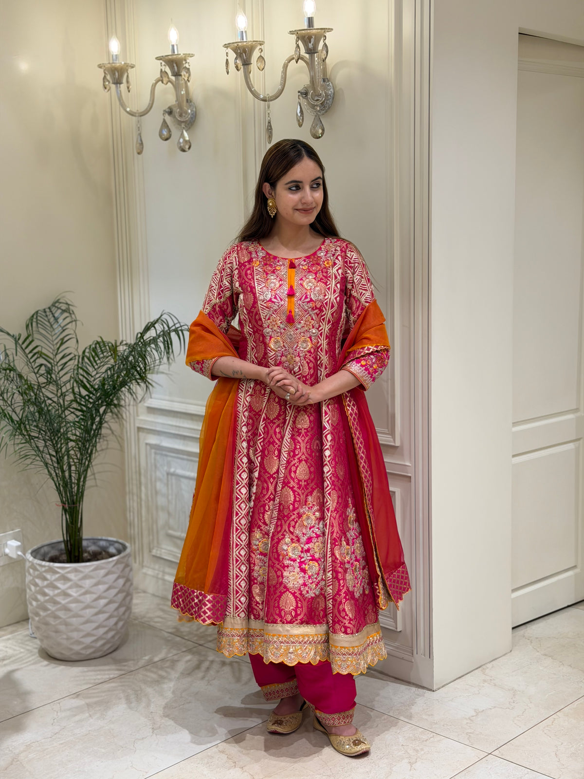 Noor-e-Zareefa Upada Silk Anarkali Set