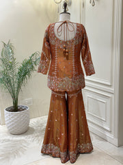 Mehr-e-Zar Tissue Gharara Set