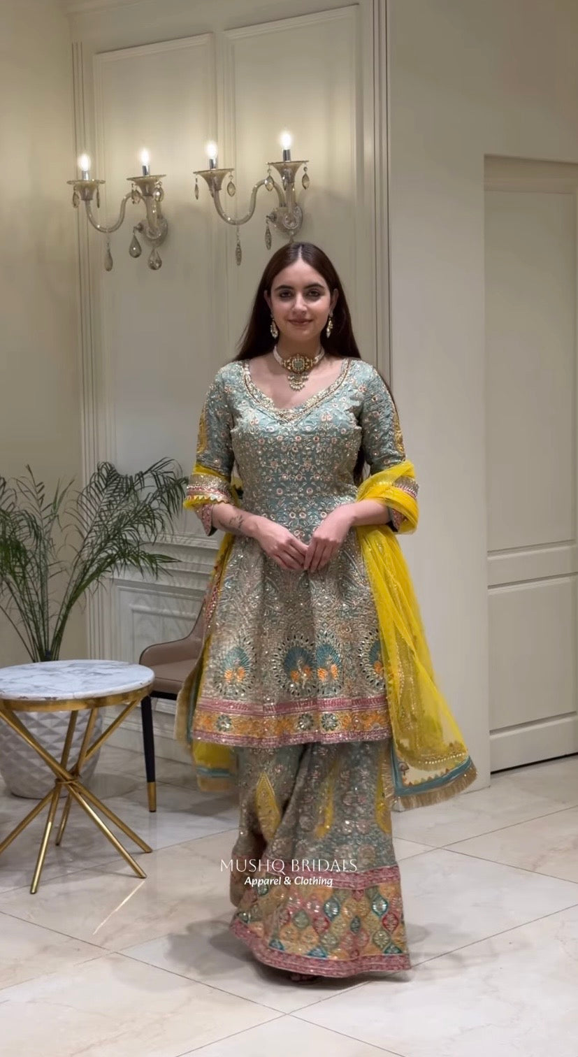 Royal Zari & Mirrorwork Sharara