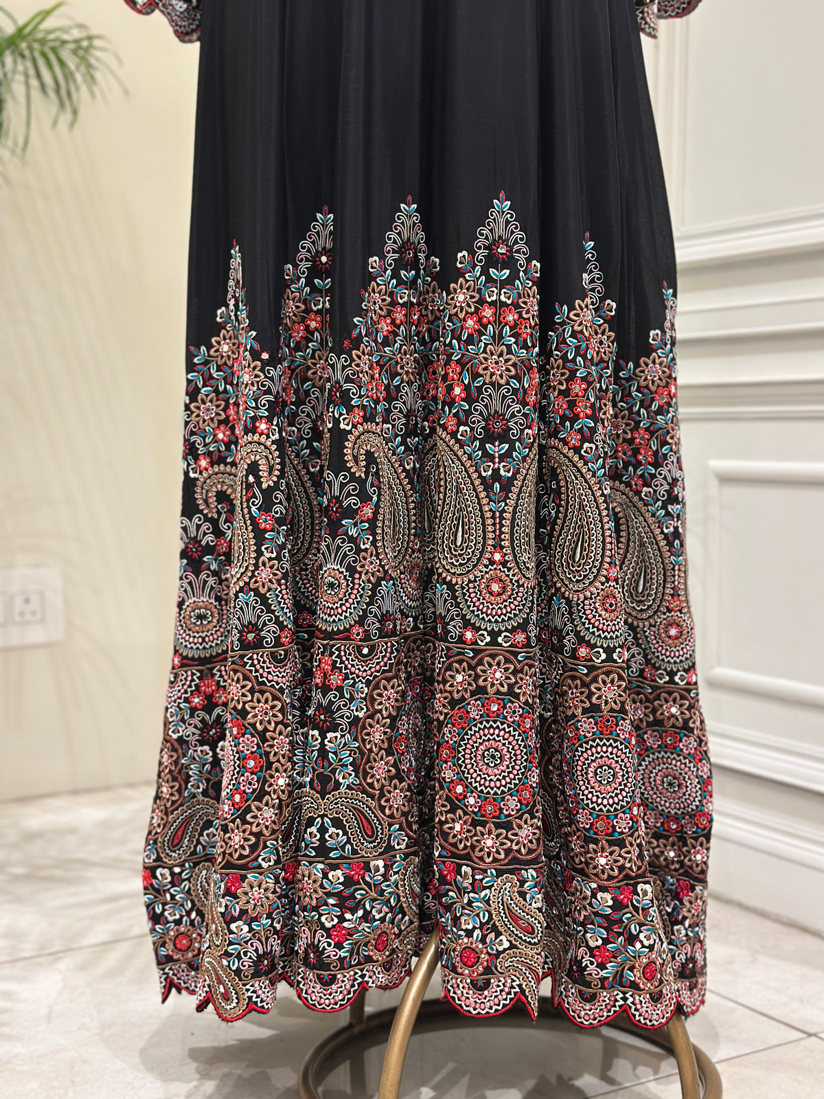 Hand-Embellished Chinon Anarkali Set