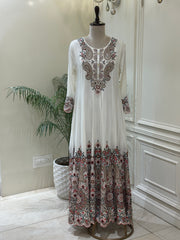 Hand-Embellished Chinon Anarkali Set