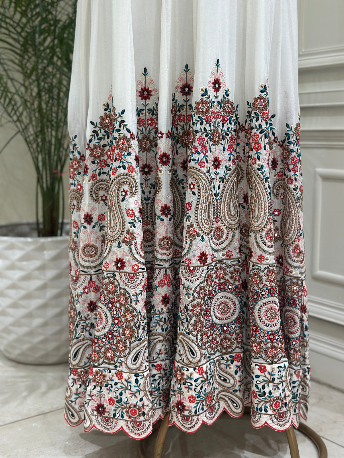 Hand-Embellished Chinon Anarkali Set