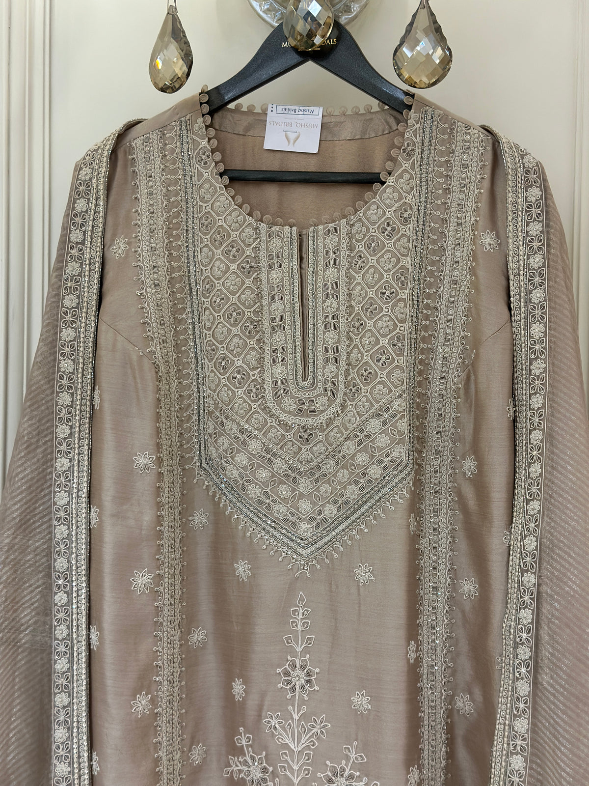 Pure Silk Hand-Embellished Suit Set