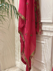 Hand-Embellished Chinon Anarkali Set