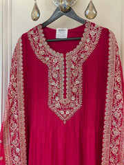 Luxury Silk Semi-Formal Suit Set with Hand Embroidery