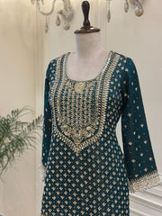 Royal Mirrorwork Silk Gharara Set