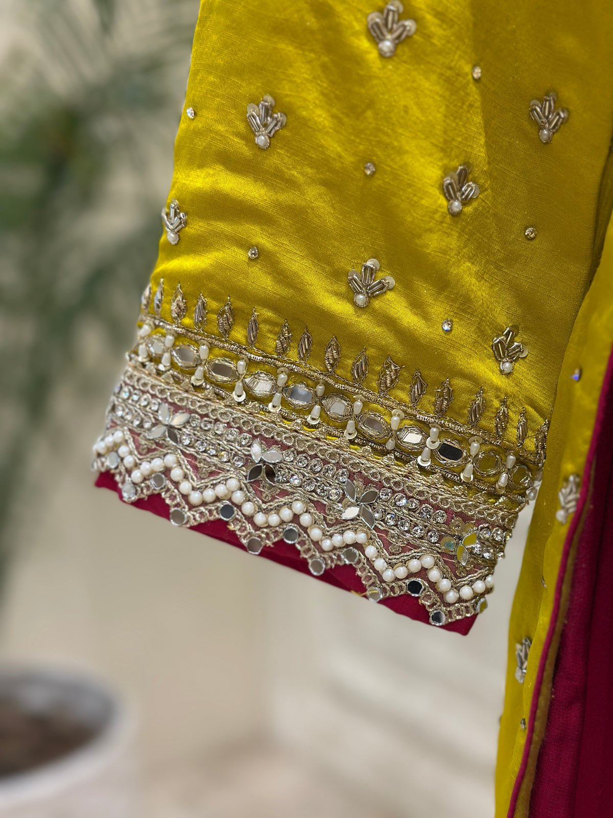 Royal Mirrorwork Silk Gharara Set