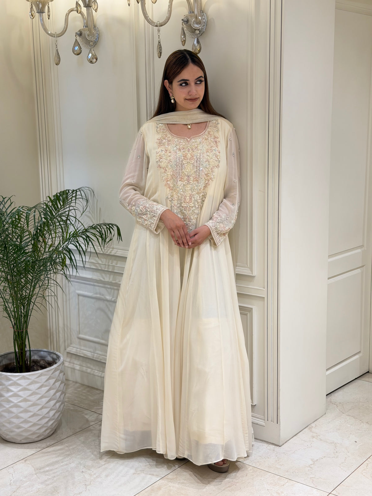 Ethereal Grace – Luxury Georgette Embellished Gown