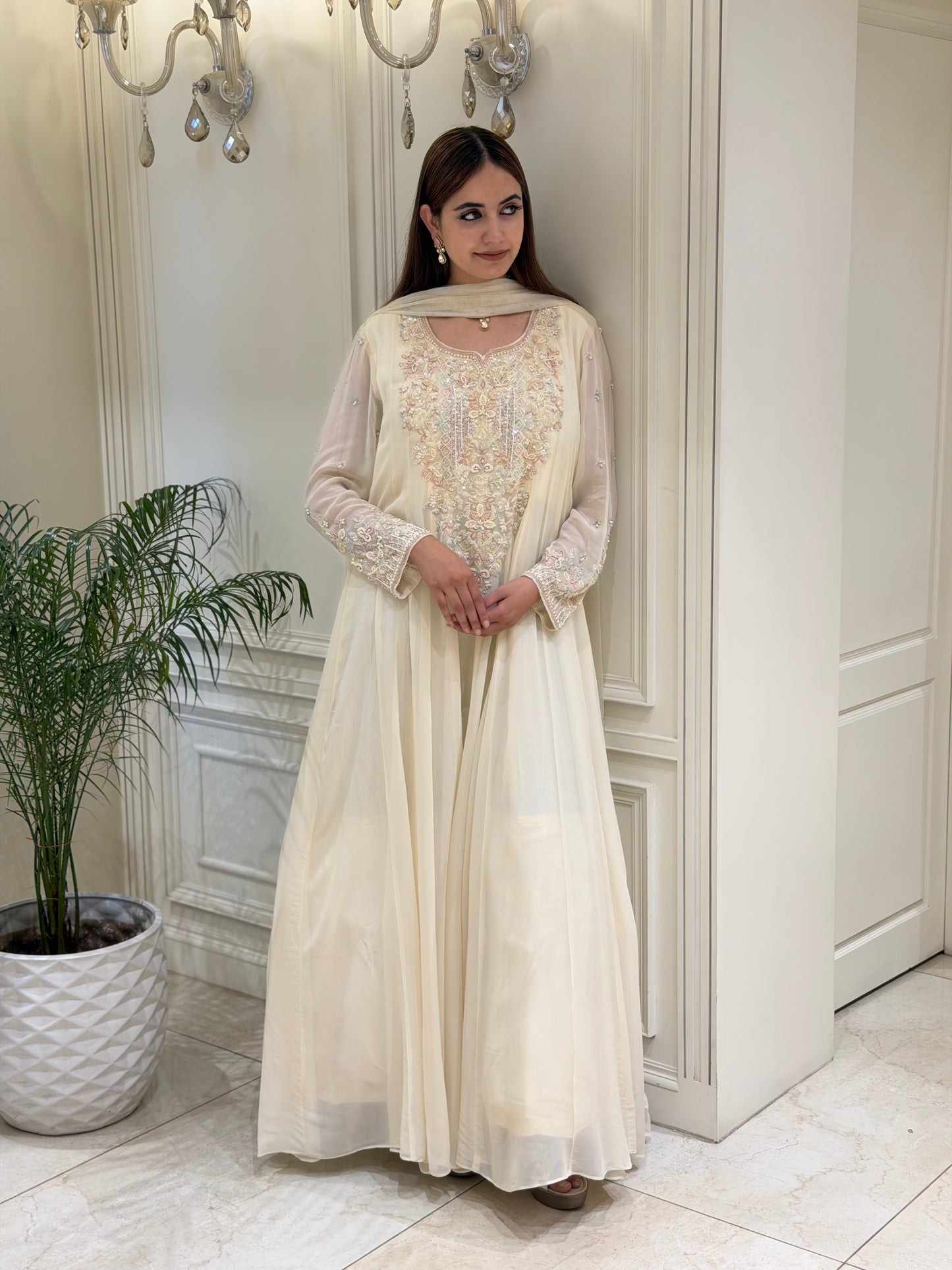 Ethereal Grace – Luxury Georgette Embellished Gown