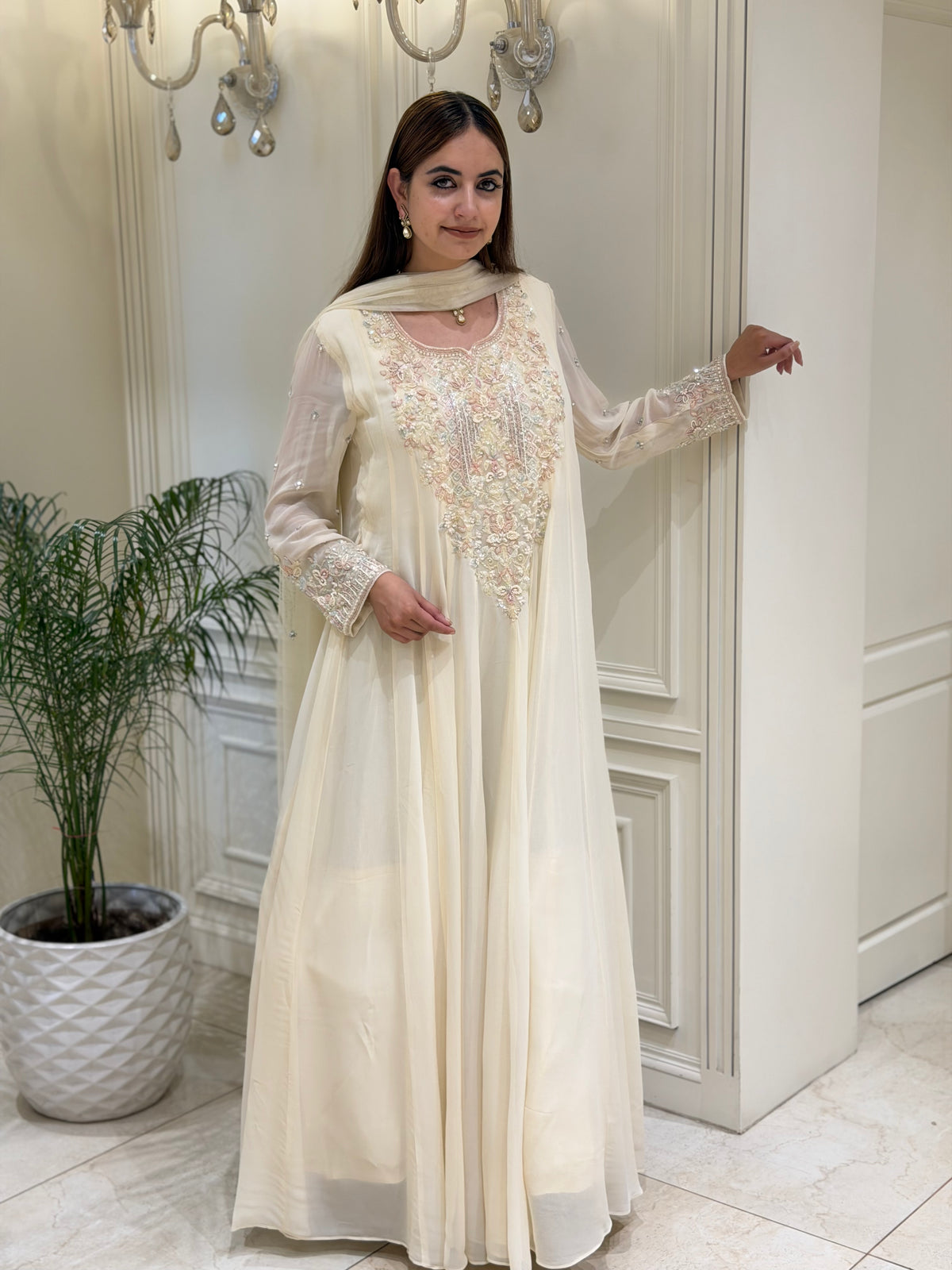 Ethereal Grace – Luxury Georgette Embellished Gown