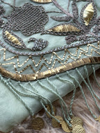 Sage Mint Embroidered Ensemble with Handcrafted Metallic Work