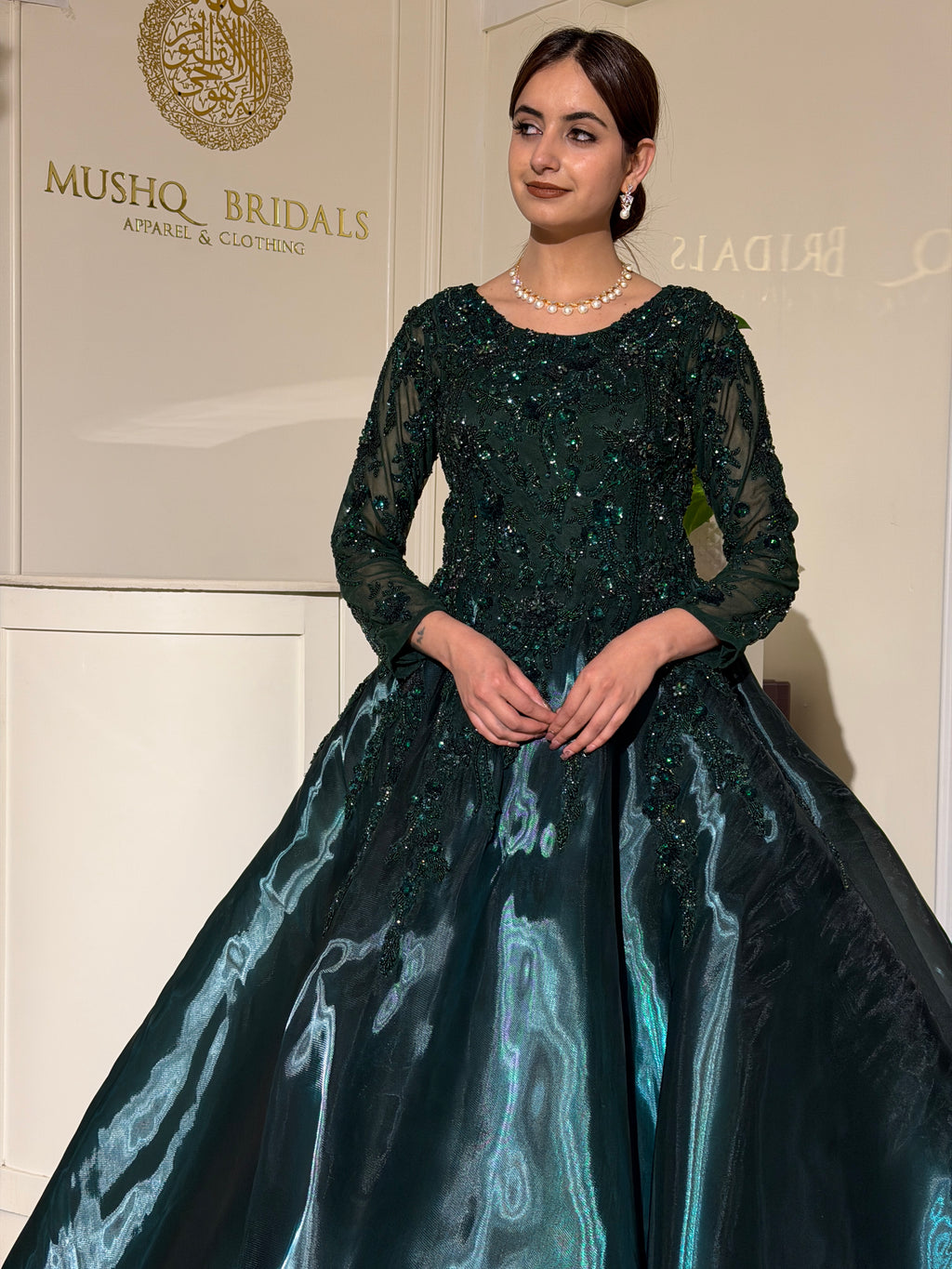 Emerald Noir Couture Ball Gown