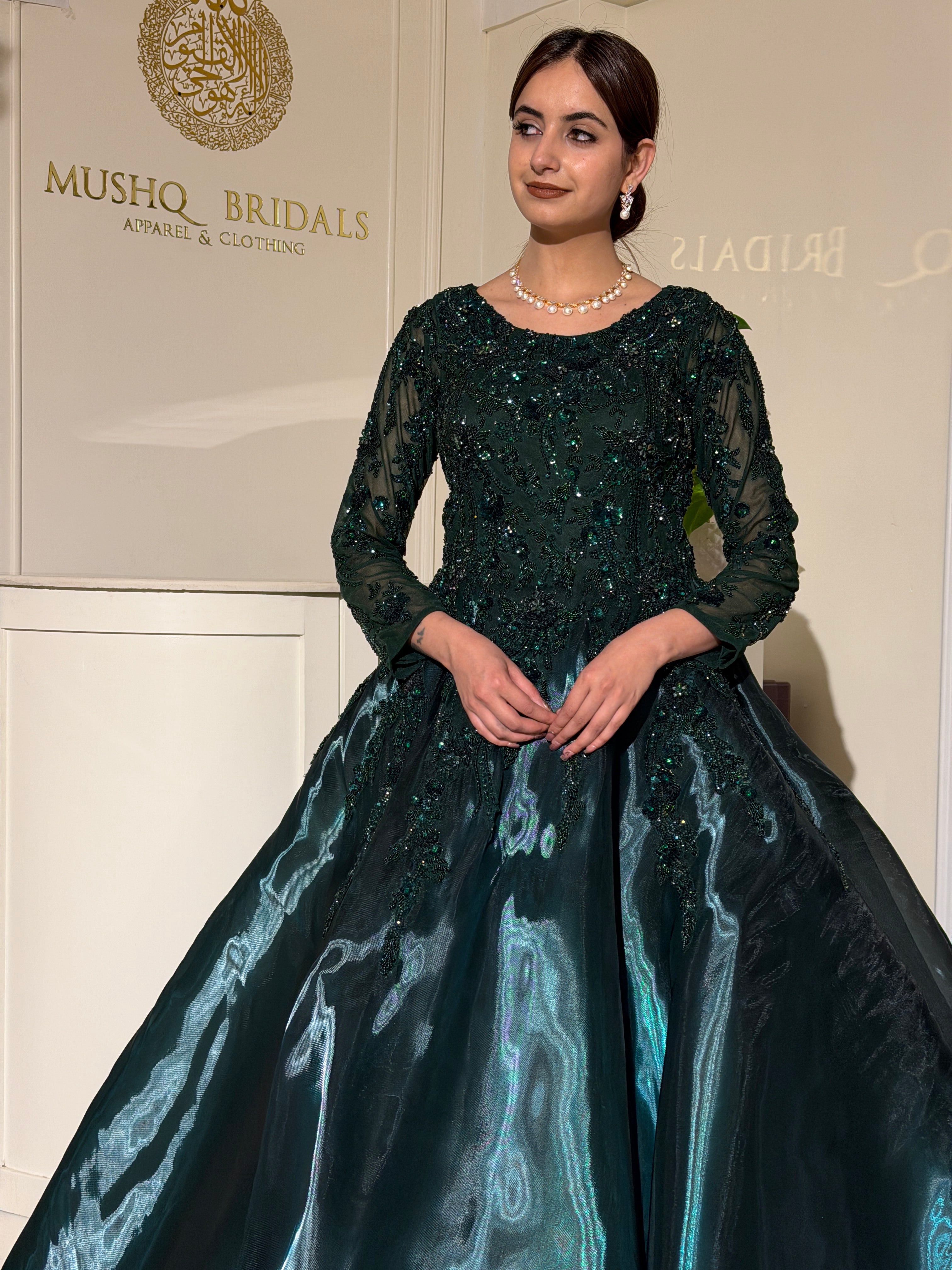 Emerald Noir Couture Ball Gown