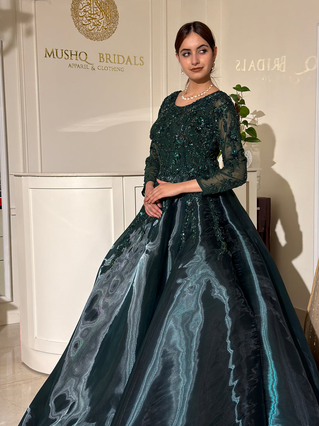 Emerald Noir Couture Ball Gown