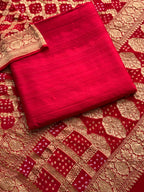 Wedding Wear Maroon Banarasi Suit with Rich Gold Zari Detailing
