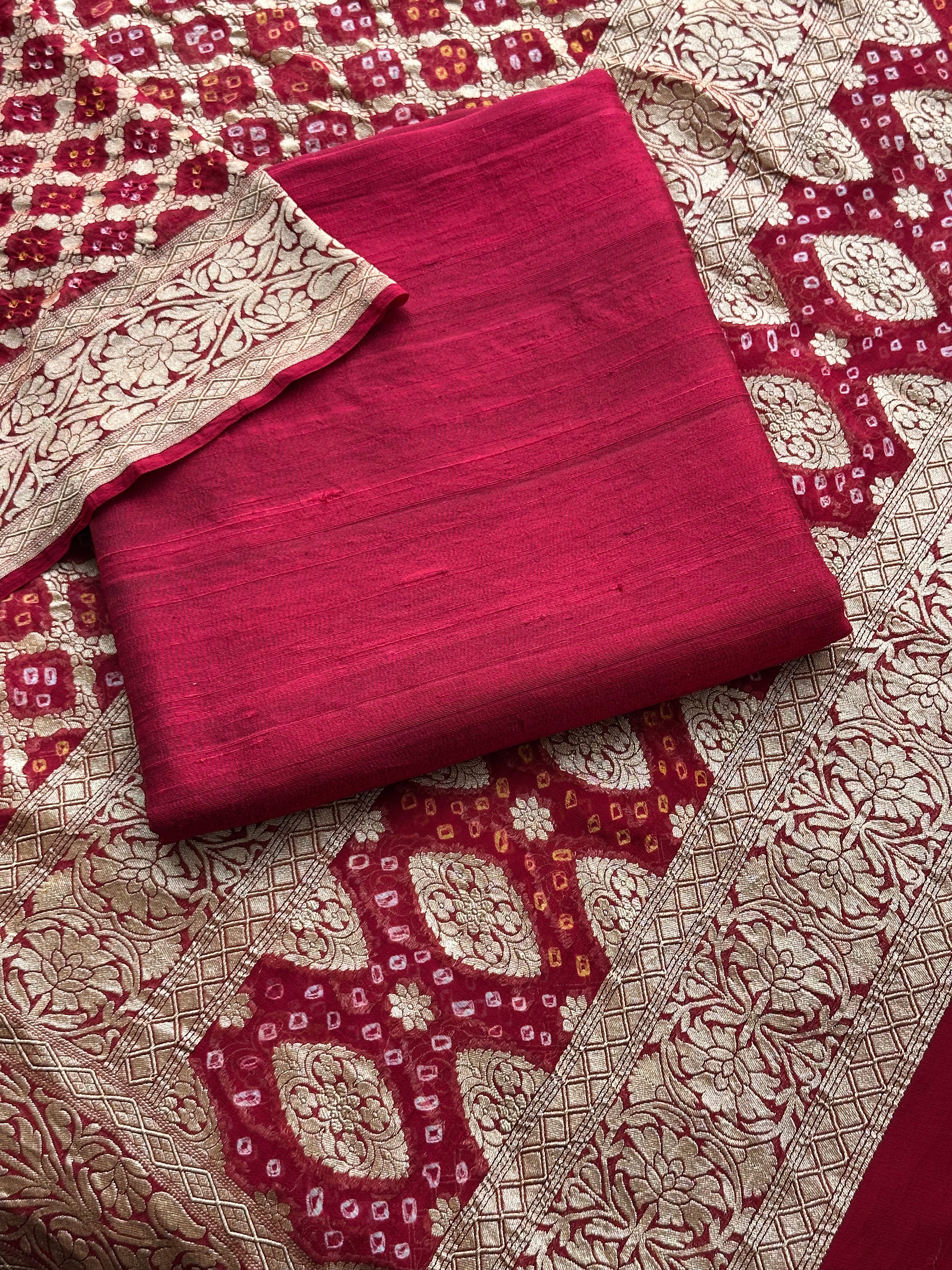 Wedding Wear Maroon Banarasi Suit with Rich Gold Zari Detailing