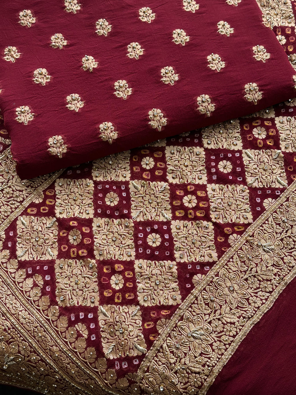 Wedding Wear Maroon Ethnic Suit with Gold Zari Detailing