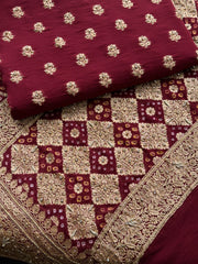 Wedding Wear Maroon Ethnic Suit with Gold Zari Detailing