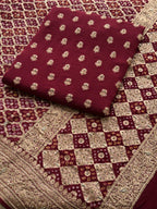 Wedding Wear Maroon Ethnic Suit with Gold Zari Detailing