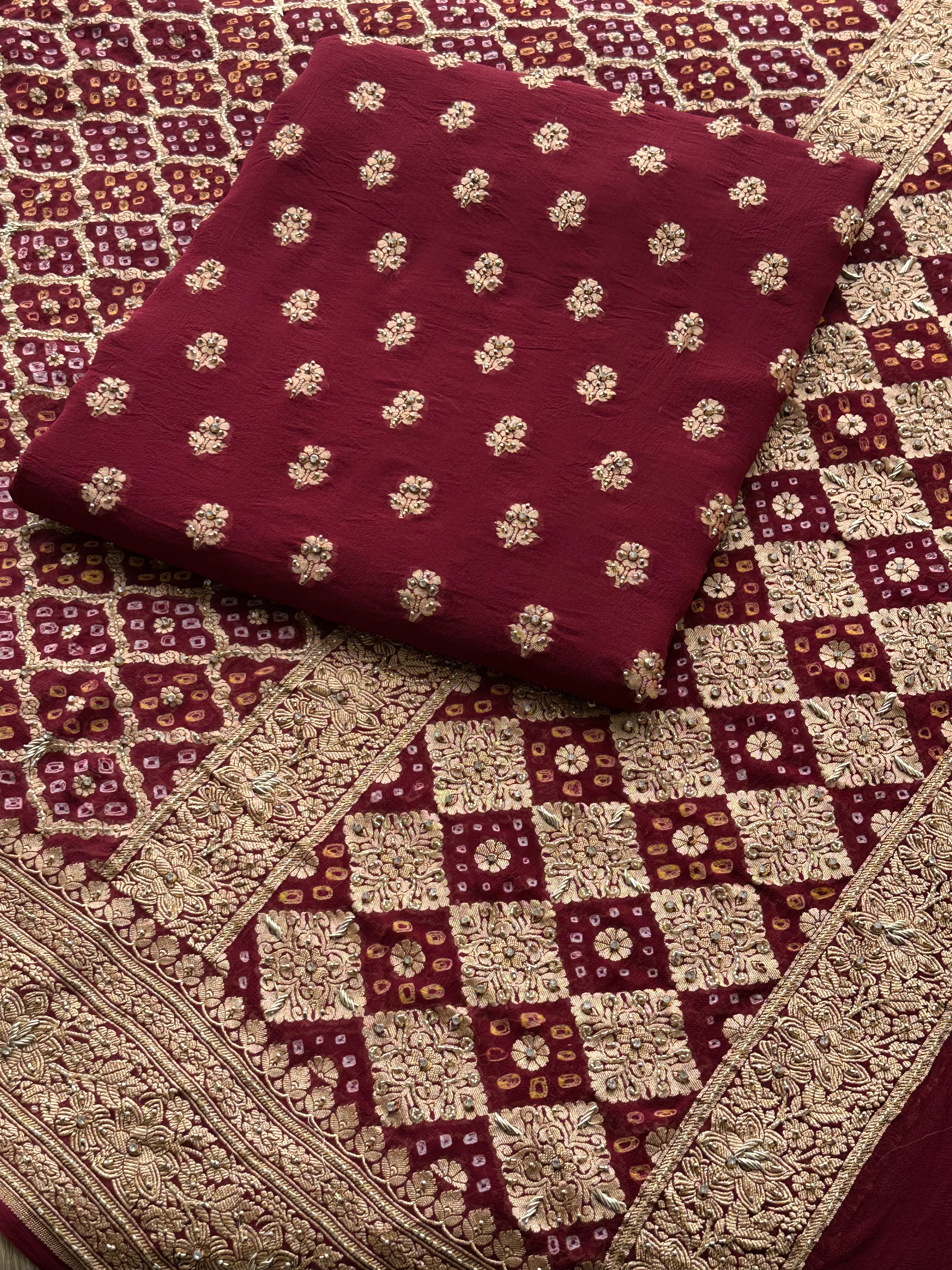Wedding Wear Maroon Ethnic Suit with Gold Zari Detailing