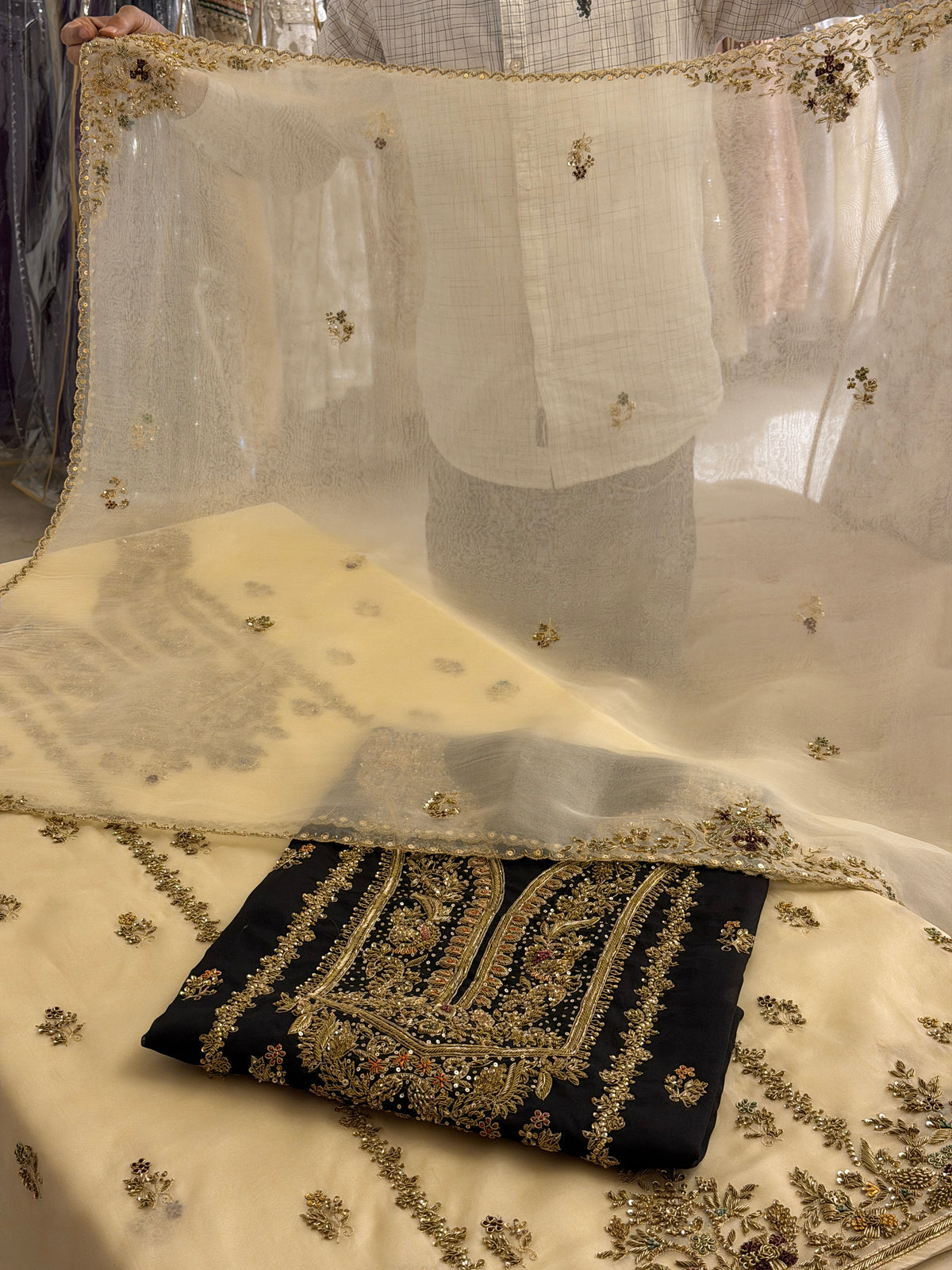 Noor Jahan – Design 01 | Luxury Pure Organza Handcrafted Suit