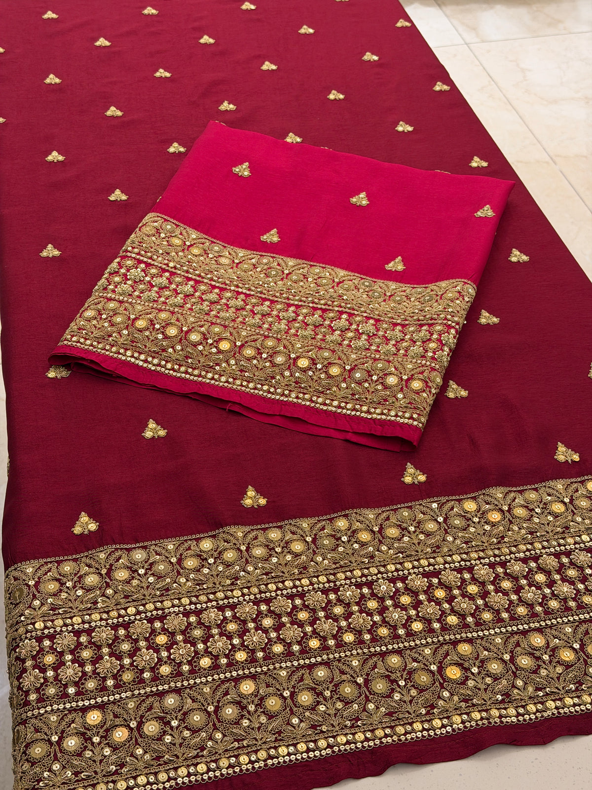 Ruby Royale – Sabya-Inspired Luxury Bridal Suit